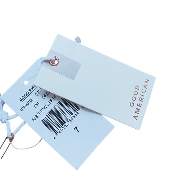 NWT Good American Ribbed Bikini Top 3XL Desert Rose Pink Mauve - Picture 7 of 8